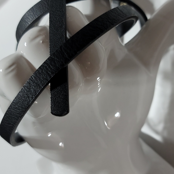 BLACK VEGAN LEATHER SKINNY BELT WOMEN MINIMALIST STATEMENT BOHEMIAN ACCESSORY 16 - Picture 5 of 11